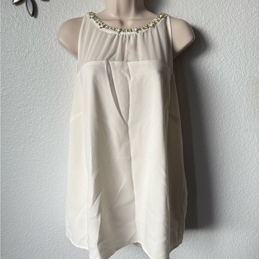 Ann Taylor embellished sleeveless blouse